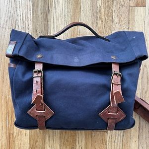 Waxed Canvas and Leather Briefcase